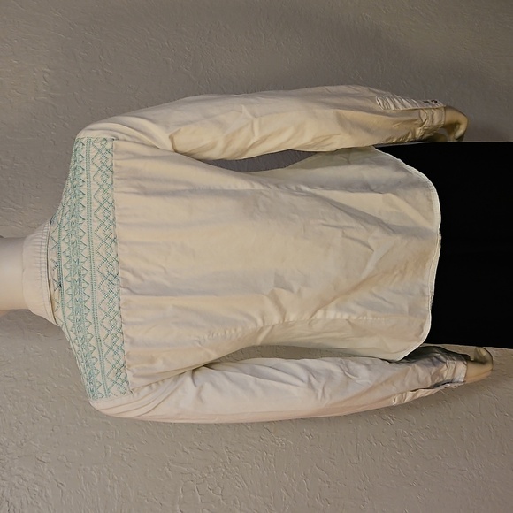 Vtg BONGO Western White Embroidered Long Sleeve Rodeo Snap Top - Picture 5 of 8